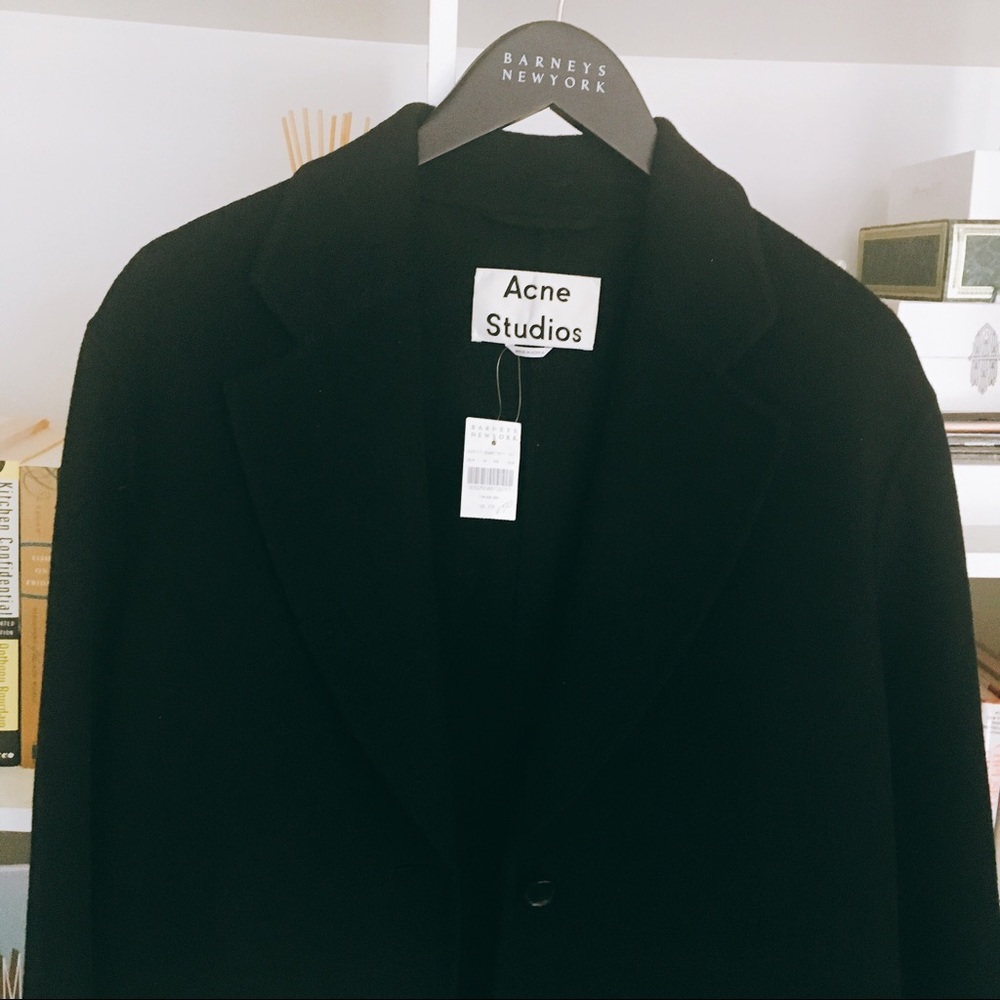 NWT ACNE Studios Black Landi Coat, Size 38